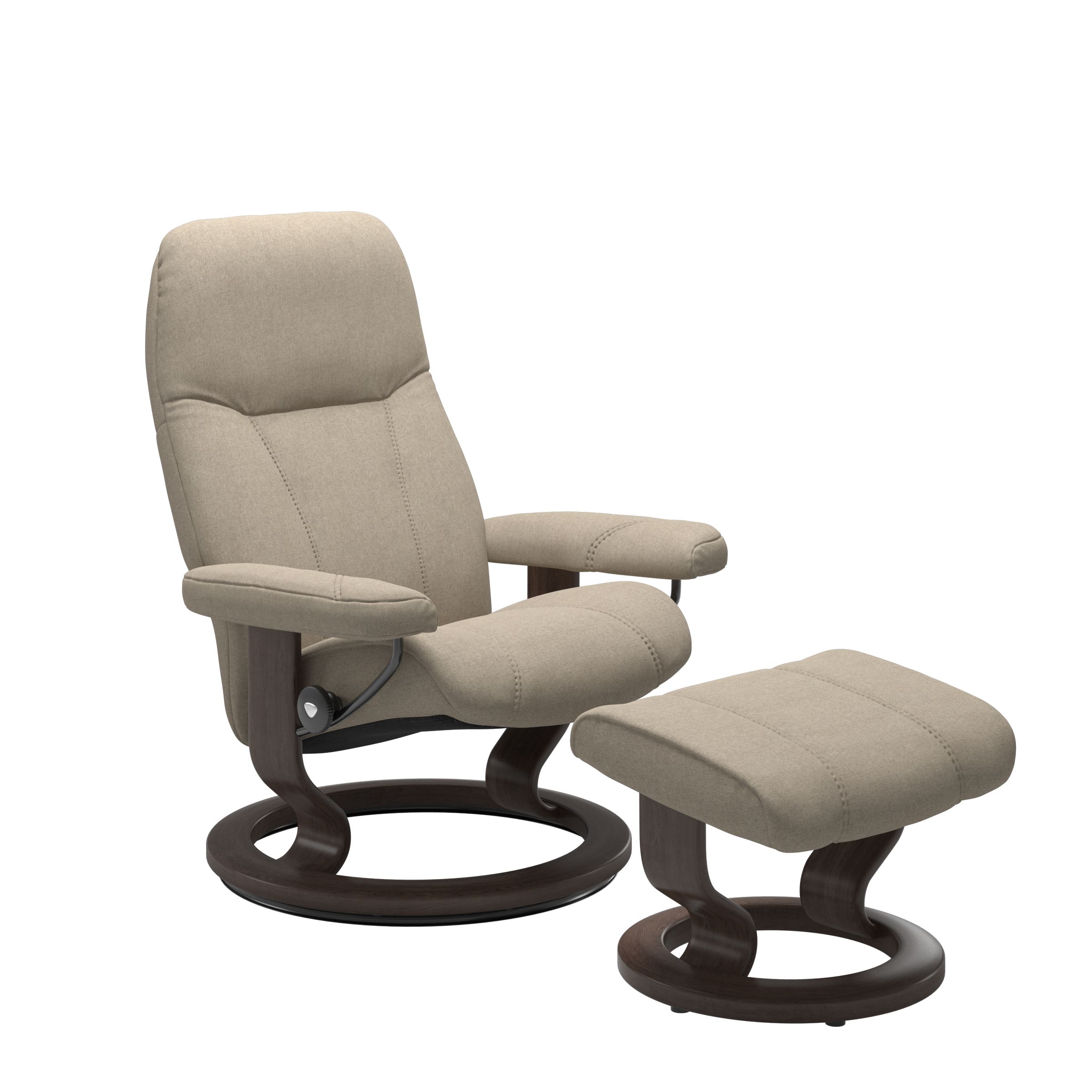 Ekornes Stressless Consul leather recliner with footstool, product photograph
