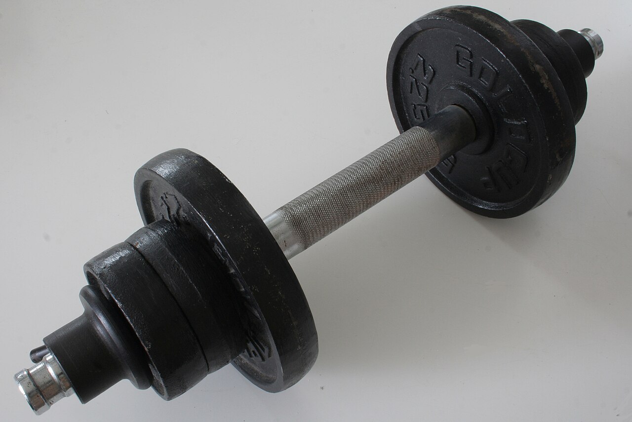 Adjustable cast-iron dumbbell set