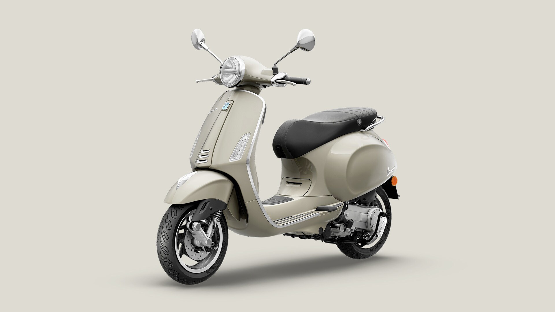 Vespa Primavera 50 scooter, pressed steel body, side profile