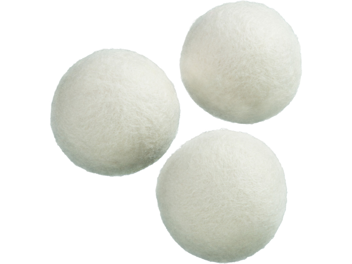 Wool dryer balls (100% sheep's wool, e.g. Koenic KDB-03)