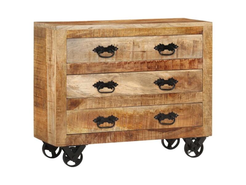 Solid-wood (teak/oak/pine) chest of drawers