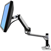 Ergotron LX Desk Mount monitor arm in polished aluminium