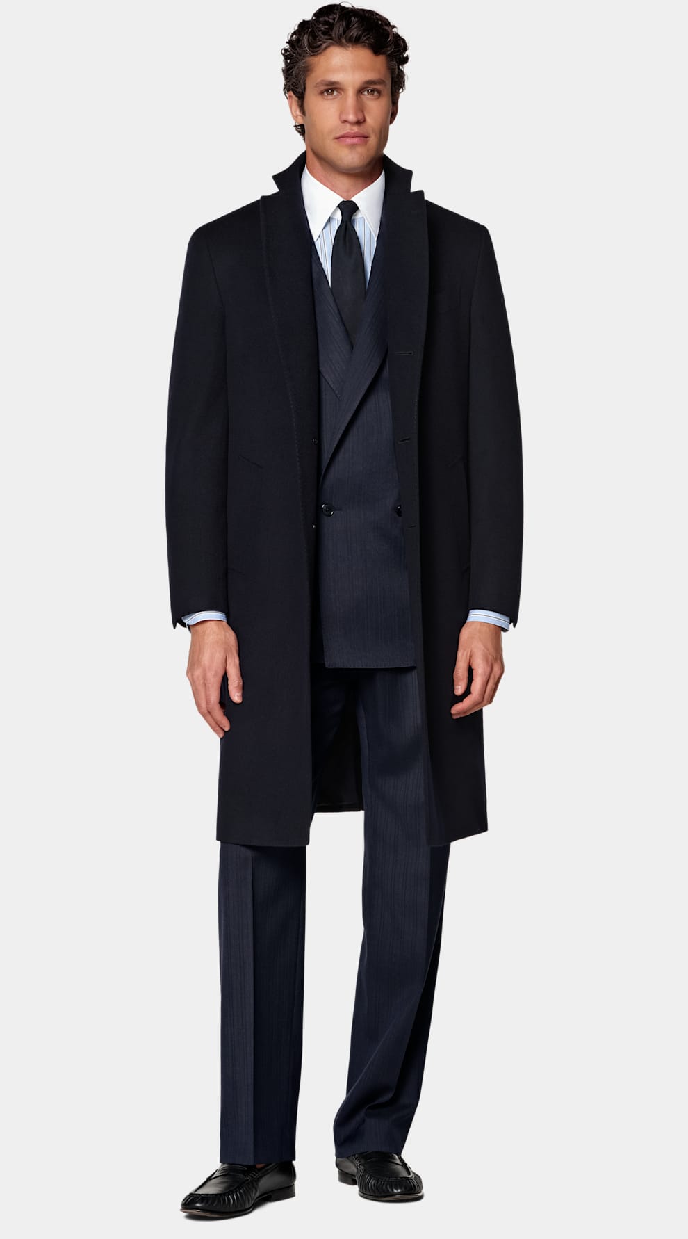 SuitSupply Navy Overcoat (pure wool)