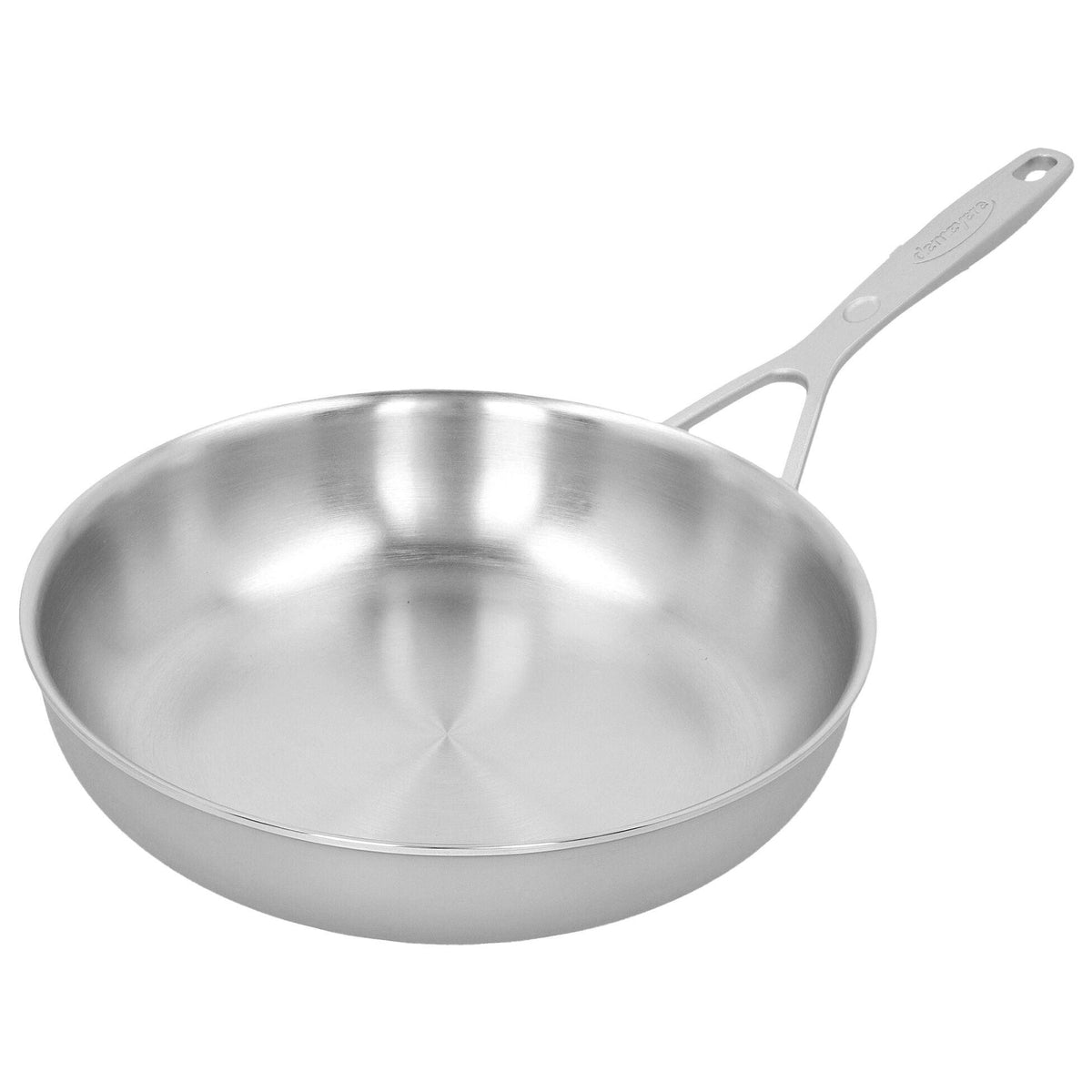 Demeyere Industry 5 five-ply stainless steel frying pan with stay-cool handle, product photograph