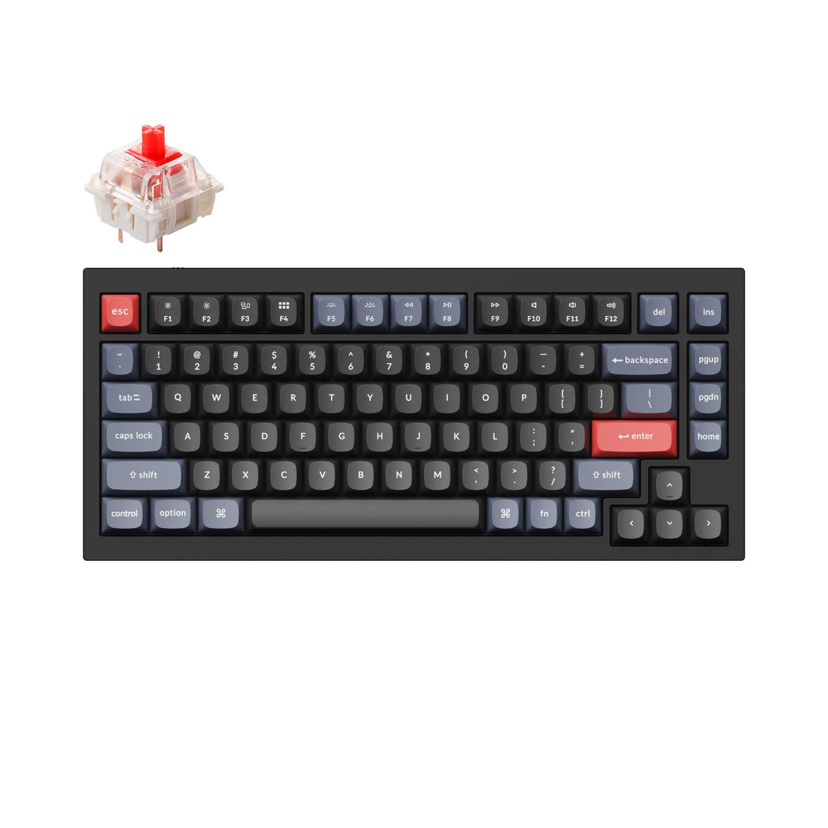 Keychron Q1 aluminium 75% hot-swappable mechanical keyboard, product photograph